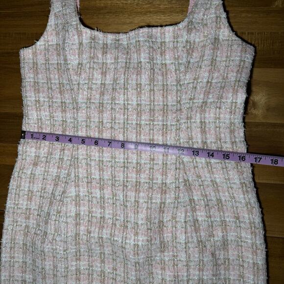 Rumored Tweed Mini Dress Pink Shimmer Size 10 New With Tags - Picture 13 of 14